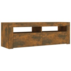 vidaXL Mueble de TV con luces LED color roble ahumado 120x35x40 cm