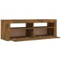 vidaXL Mueble de TV con luces LED color roble ahumado 120x35x40 cm vidaXL Mueble de TV con luces LED color roble ahumado 120x35x40 cm