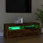 vidaXL Mueble de TV con luces LED color roble ahumado 120x35x40 cm vidaXL Mueble de TV con luces LED color roble ahumado 120x35x40 cm