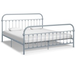 vidaXL Estructura de cama de metal gris 180x200 cm
