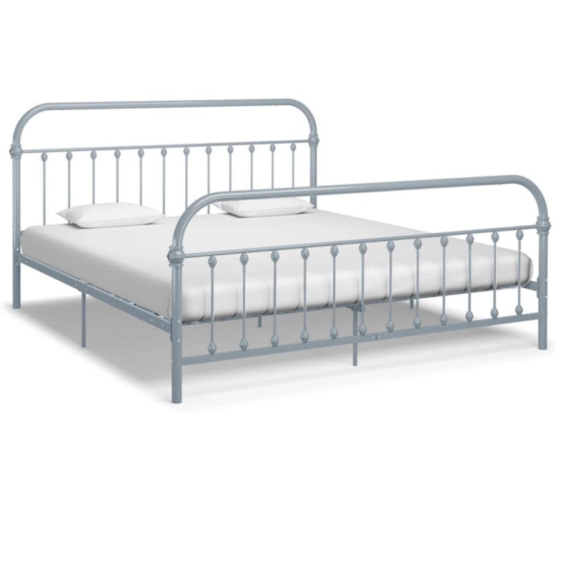 vidaXL Estructura de cama de metal gris 180x200 cm