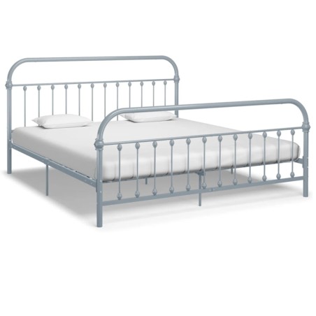 vidaXL Estructura de cama de metal gris 180x200 cm