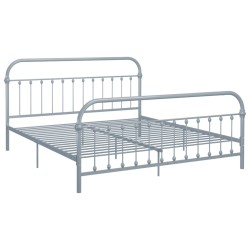vidaXL Estructura de cama de metal gris 180x200 cm