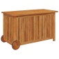 vidaXL Caja de almacenaje de jardín ruedas acacia maciza 90x50x58 cm