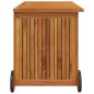 vidaXL Caja de almacenaje de jardín ruedas acacia maciza 90x50x58 cm