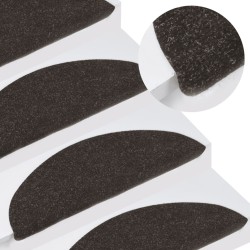 vidaXL Alfombrilla autoadhesiva de escalera 10 uds negro 56x17x3 cm
