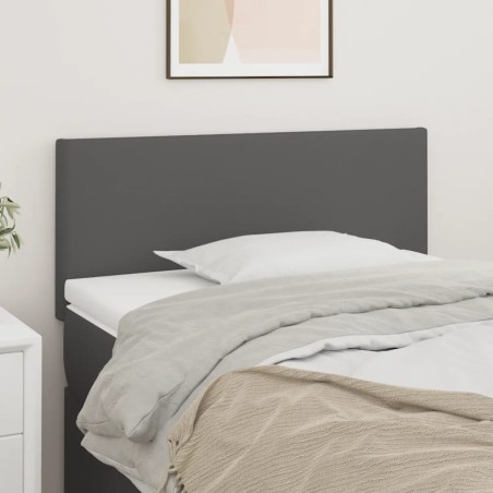 vidaXL Cabecero de cuero sintético gris 100x5x78/88 cm