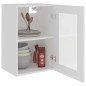 vidaXL Armario colgante vidrio madera ingeniería blanco 40x31x60 cm vidaXL Armario colgante vidrio madera ingeniería blanco 40x31x60 cm