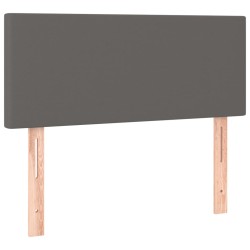 vidaXL Cabecero de cuero sintético gris 100x5x78/88 cm