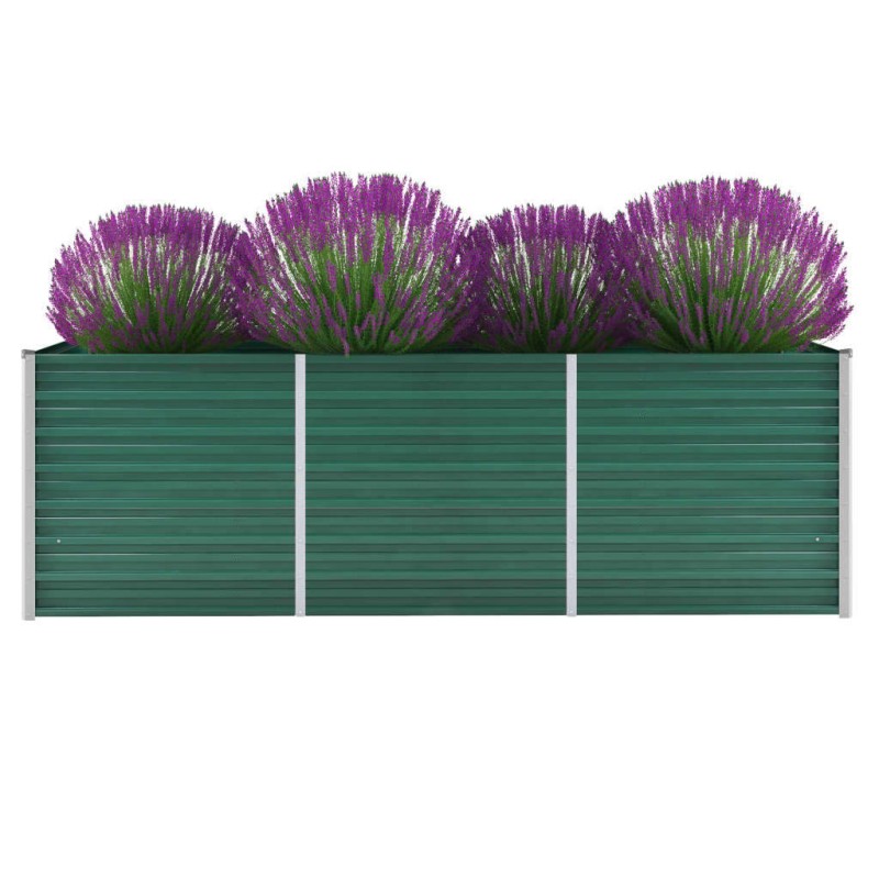 vidaXL Arriate de jardín de acero galvanizado verde 240x80x77 cm vidaXL Arriate de jardín de acero galvanizado verde 240x80x77 cm