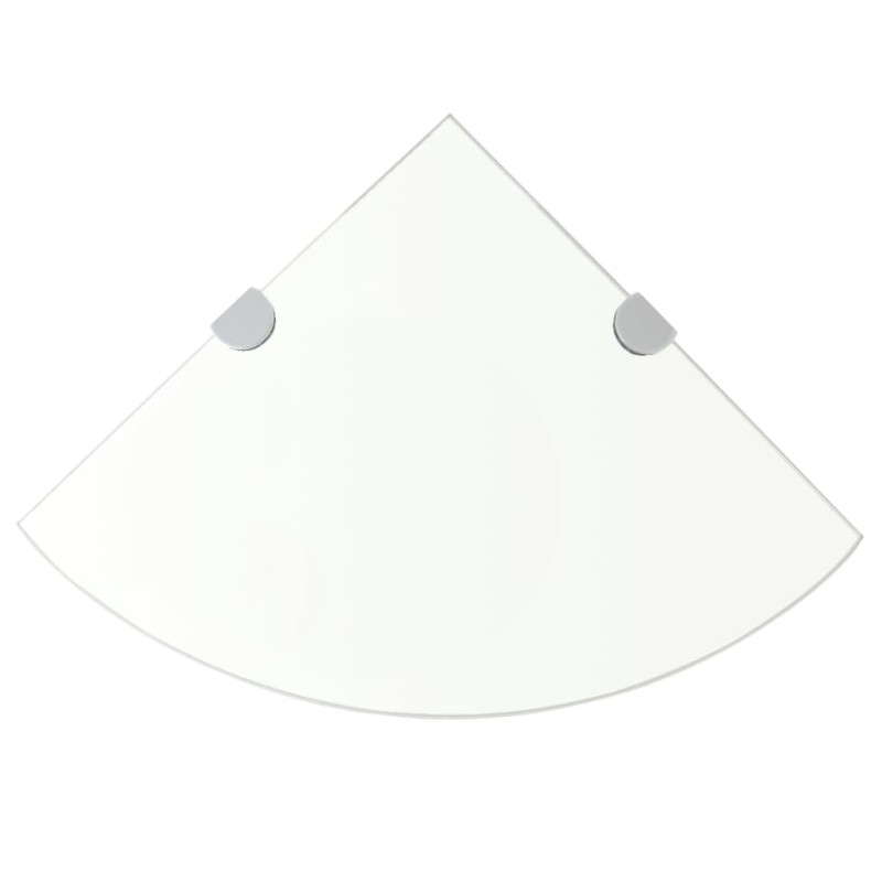 vidaXL Estante de esquina con soportes cromados vidrio claro 35x35 cm vidaXL Estante de esquina con soportes cromados vidrio claro 35x35 cm