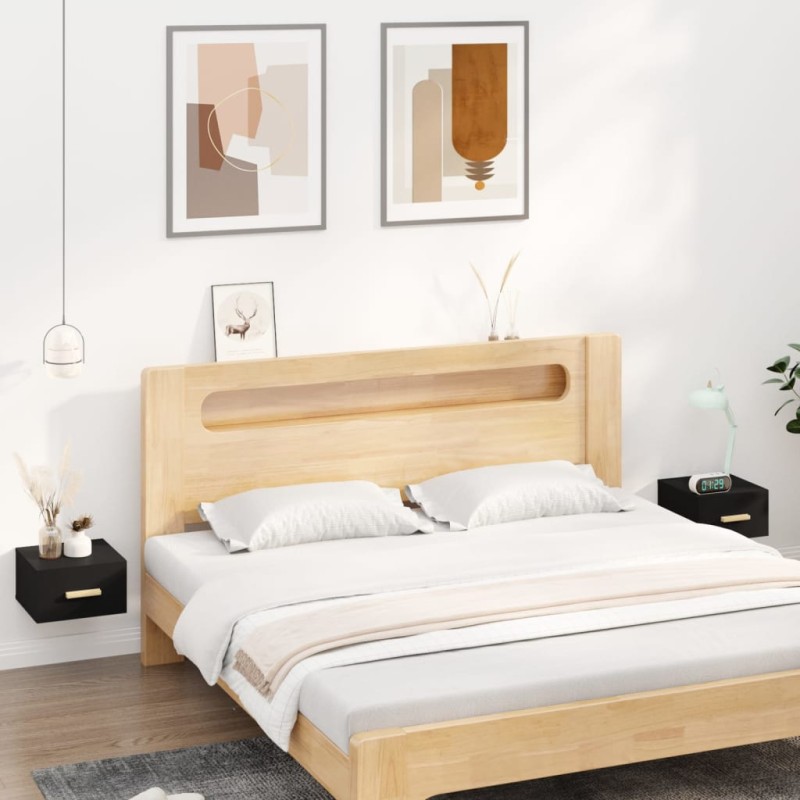 vidaXL Mesitas de noche de pared 2 uds negro 35x35x20 cm vidaXL Mesitas de noche de pared 2 uds negro 35x35x20 cm