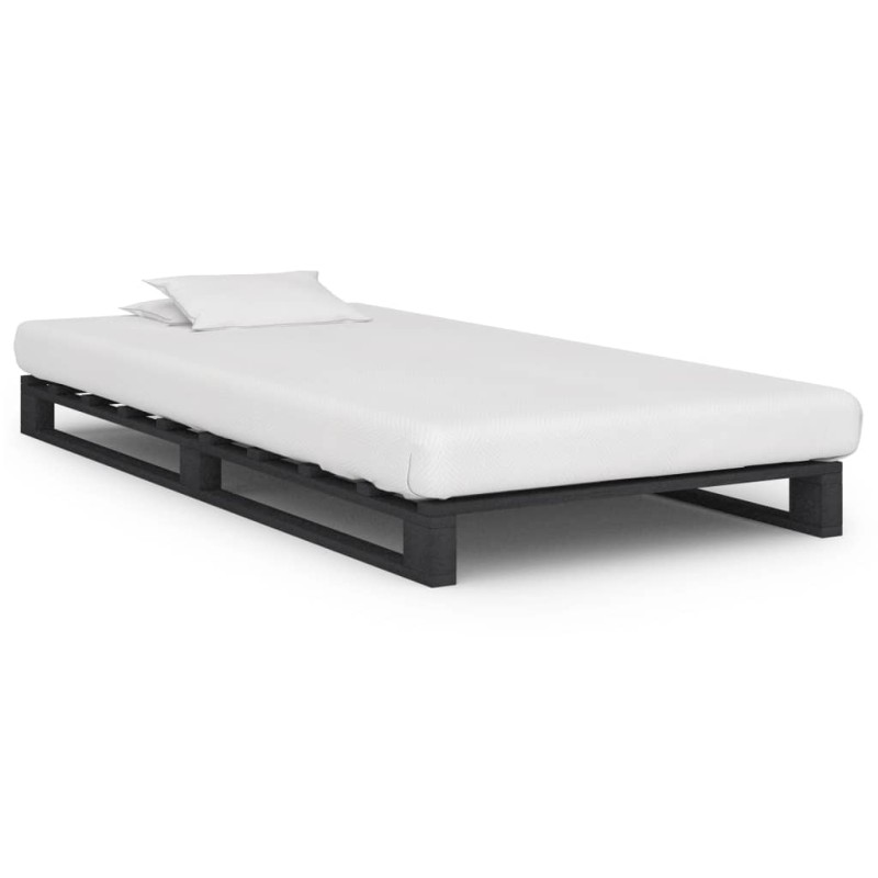 vidaXL Estructura de cama de palés madera maciza pino gris 100x200 cm vidaXL Estructura de cama de palés madera maciza pino gris 100x200 cm