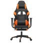vidaXL Silla gaming masaje y reposapiés cuero sintético negro naranja vidaXL Silla gaming masaje y reposapiés cuero sintético negro naranja