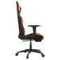 vidaXL Silla gaming masaje y reposapiés cuero sintético negro naranja vidaXL Silla gaming masaje y reposapiés cuero sintético negro naranja