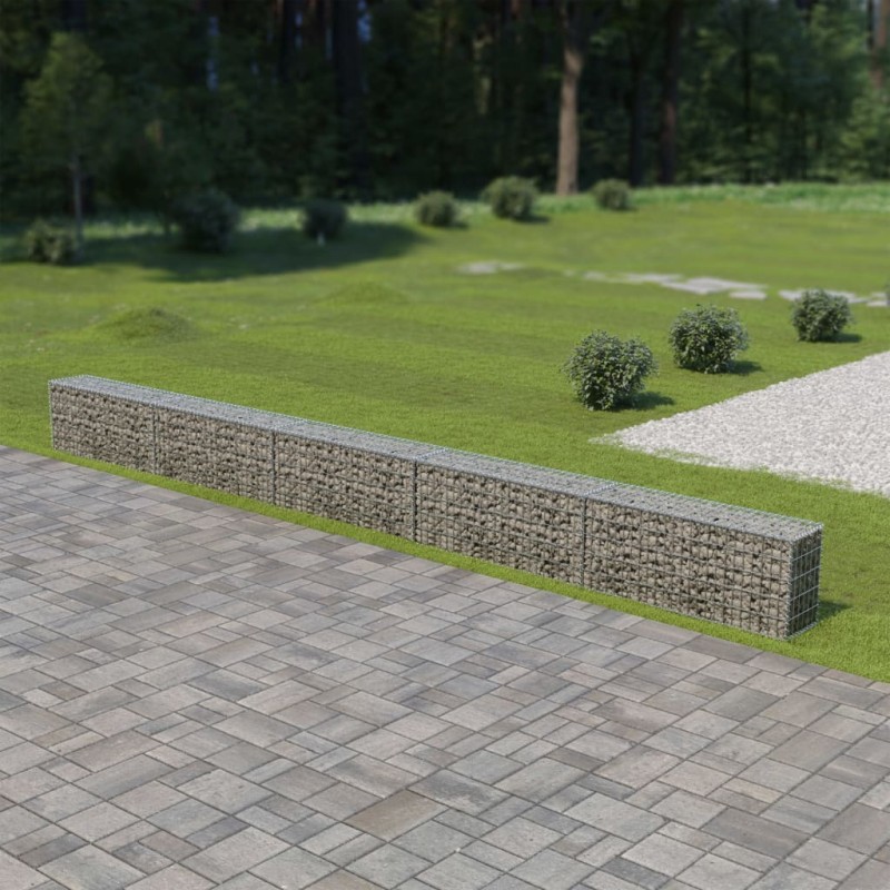 vidaXL Muro de gaviones cubiertas acero galvanizado 600x30x50 cm vidaXL Muro de gaviones cubiertas acero galvanizado 600x30x50 cm