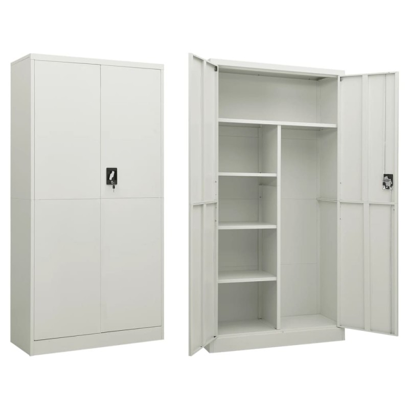 vidaXL Armario de taquilla de acero gris claro 90x40x180 cm