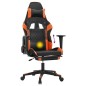 vidaXL Silla gaming masaje y reposapiés cuero sintético negro naranja vidaXL Silla gaming masaje y reposapiés cuero sintético negro naranja