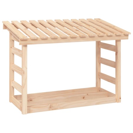 vidaXL Leñero de madera maciza de pino 108x64,5x78 cm