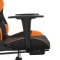 vidaXL Silla gaming masaje y reposapiés cuero sintético negro naranja vidaXL Silla gaming masaje y reposapiés cuero sintético negro naranja