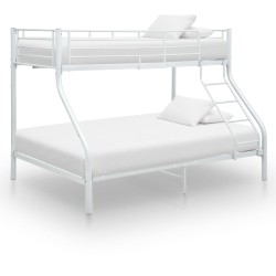 vidaXL Estructura de litera de metal blanco 140x200 cm/90x200 cm