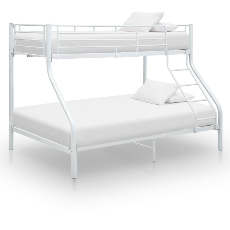 vidaXL Estructura de litera de metal blanco 140x200 cm/90x200 cm vidaXL Estructura de litera de metal blanco 140x200 cm/90x200 cm