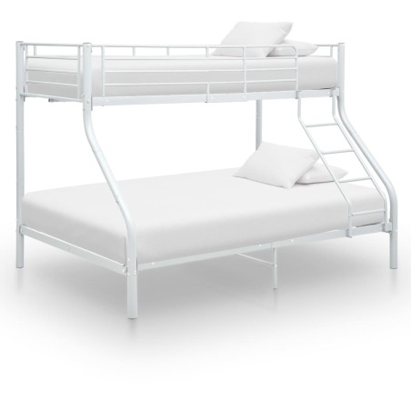 vidaXL Estructura de litera de metal blanco 140x200 cm/90x200 cm