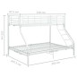 vidaXL Estructura de litera de metal blanco 140x200 cm/90x200 cm vidaXL Estructura de litera de metal blanco 140x200 cm/90x200 cm