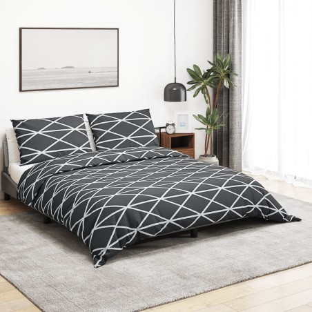 vidaXL Juego de funda nórdica algodón gris 135x200 cm
