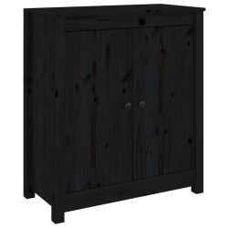 vidaXL Aparador de madera maciza de pino negro 70x35x80 cm