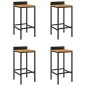 vidaXL Taburetes altos 4 uds madera de acacia y ratán sintético negro vidaXL Taburetes altos 4 uds madera de acacia y ratán sintético negro