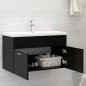 vidaXL Armario para lavabo madera contrachapada negro 80x38,5x46 cm vidaXL Armario para lavabo madera contrachapada negro 80x38,5x46 cm