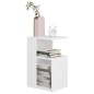 vidaXL Mesa auxiliar de madera contrachapada blanco 36x30x56 cm vidaXL Mesa auxiliar de madera contrachapada blanco 36x30x56 cm
