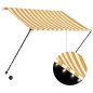 vidaXL Toldo retráctil con LED amarillo y blanco 150x150 cm vidaXL Toldo retráctil con LED amarillo y blanco 150x150 cm