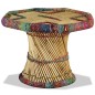 vidaXL Mesa de centro de bambú con detalles chindi multicolor vidaXL Mesa de centro de bambú con detalles chindi multicolor