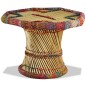 vidaXL Mesa de centro de bambú con detalles chindi multicolor vidaXL Mesa de centro de bambú con detalles chindi multicolor
