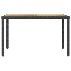 vidaXL Mesa de jardín madera maciza acacia negro y marrón 123x60x74 cm