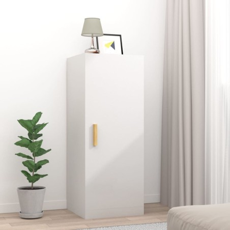  vidaXL Armario pared madera contrachapada blanco brillo 34,5x34x90 cm