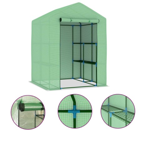 vidaXL Invernadero con estantes acero 143x143x195 cm