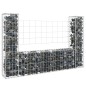 vidaXL Cesta de gaviones forma de U 2 postes de hierro 140x20x100 cm vidaXL Cesta de gaviones forma de U 2 postes de hierro 140x20x100 cm