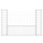 vidaXL Cesta de gaviones forma de U 2 postes de hierro 140x20x100 cm vidaXL Cesta de gaviones forma de U 2 postes de hierro 140x20x100 cm