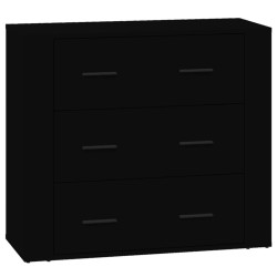 vidaXL Aparador de madera contrachapada negro 80x33x70 cm