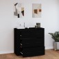 vidaXL Aparador de madera contrachapada negro 80x33x70 cm vidaXL Aparador de madera contrachapada negro 80x33x70 cm