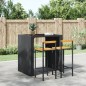 vidaXL Taburetes altos 2 uds madera de acacia y ratán sintético negro vidaXL Taburetes altos 2 uds madera de acacia y ratán sintético negro