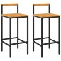 vidaXL Taburetes altos 2 uds madera de acacia y ratán sintético negro vidaXL Taburetes altos 2 uds madera de acacia y ratán sintético negro