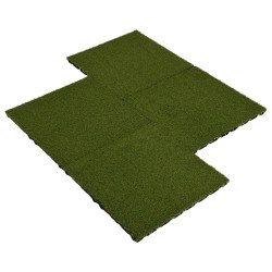 vidaXL Baldosas de césped artificial 4 unidades caucho 50x50x2,5 cm