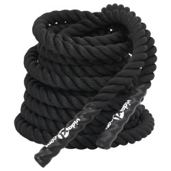 vidaXL Cuerda de batalla poliéster negro 12 m 9 kg