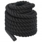 vidaXL Cuerda de batalla poliéster negro 12 m 9 kg vidaXL Cuerda de batalla poliéster negro 12 m 9 kg