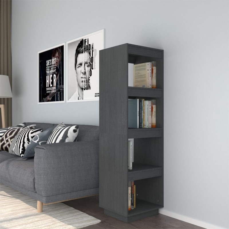 vidaXL Estantería/divisor de espacios madera de pino gris 40x35x135 cm vidaXL Estantería/divisor de espacios madera de pino gris 40x35x135 cm