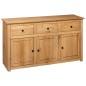 vidaXL Aparador de madera maciza de pino estilo Panamá 135x40x80 cm vidaXL Aparador de madera maciza de pino estilo Panamá 135x40x80 cm